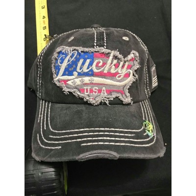 Lucky USA Ladies Hat Washed Black  eb-39191245